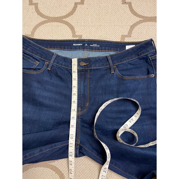 Old Navy mid-rise kicker boot-cut dark blue jeans, size 16 short - Picture 6 of 14